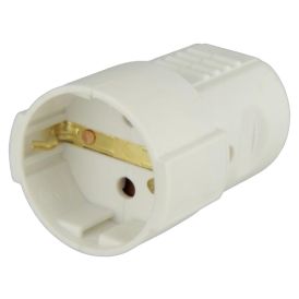 Pistikupesa maandusega Spector Light valge