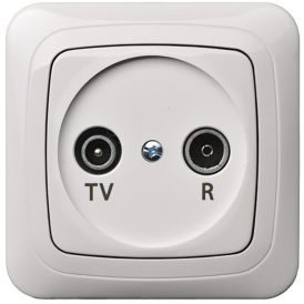 Süvistatav TV/RD/SAT pesa raamita Alfa valge