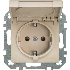 Pistikupesa Liregus Retro Schuko 16 A / 250 V kaanega, beež