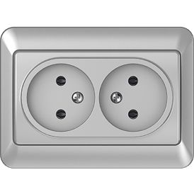 Süvistatav 2-ne pistikupesa SL-250 metallik