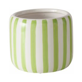Ümbrispott Linea 11,5 cm, roheline/triibuline