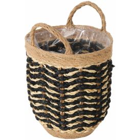 Lillepott Leniro punutud 29 x 20 cm, must