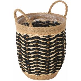 Lillepott Leniro punutud 34 x 24 cm, must