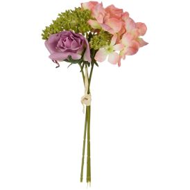 Kunstlill roosi-hortensia kimp valik 