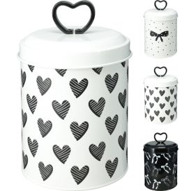 Metallpurk Koopman valik 14,5 cm x 21 cm, must/valge