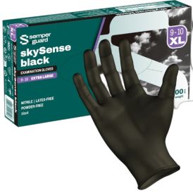 Nitriilkindad Semperguard Skysense must XL 90 tk