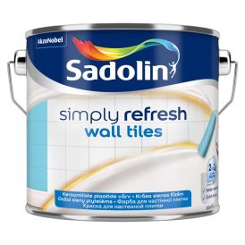 Keraamiliste seinaplaatide värv Sadolin Simply Refresh Wall Tiles BW poolmatt valge 2,5 l