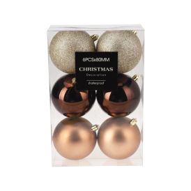 Kuuseehe pall 6 tk/pk 8 cm, kuldne