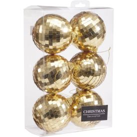 Kuuseehe pall disco 6 tk/pk 8 cm, šampanja