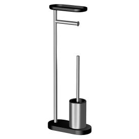 WC-harjakomplekt Salsa 3-in-1 tualettpaberihoidjaga kroom