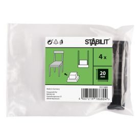 Põrandakaitse mööblile must 25 x 25 mm 4 tk