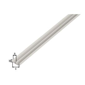 E-profiil plast alumine 16/6,5 x 5 x 1000 mm, valge