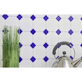 Mosaiikplaat Octa 30x30cm valge/must Sinine
