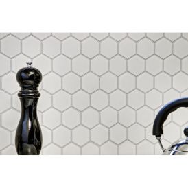 Mosaiik Hexagon valge 32,5 x 28,1 cm Läikiv