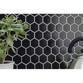 Mosaiik Hexagon must 32,5 x 28,1 cm Matt