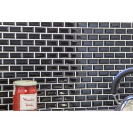 Mosaiik Brick Bond Diamond 30 x 30 cm Must