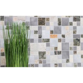 Mosaiik looduskivi/metall 30 x 30 cm