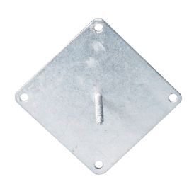 Piirdeposti kinnitusplaat, 100 x 100 mm tsingitud