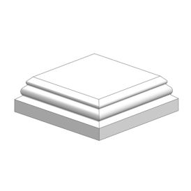 Otsaposti katteplaat freesitud servadega, 40 x 155 x 155 mm valge
