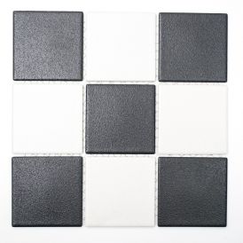 Mosaiik põrandaplaat 9,7 x 9,7 cm Mustvalge