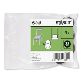 Mööblijalgade kaitse Stabilit ümar must 25 mm 4 tk