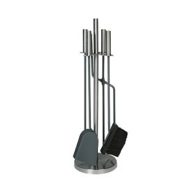 Kaminatarvikute komplekt 4-osaline hõbedane 65 cm