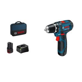 Akukruvikeeraja Bosch GSR, 12 V + 2 x 2 Ah
