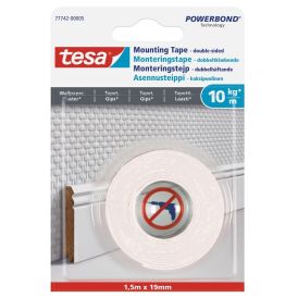 Kahepoolne teip tesa 1,5 m x 19 mm, 10 kg/m